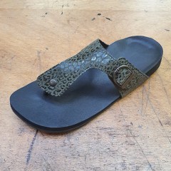 slipper-rhodos-donkergroen-met-print